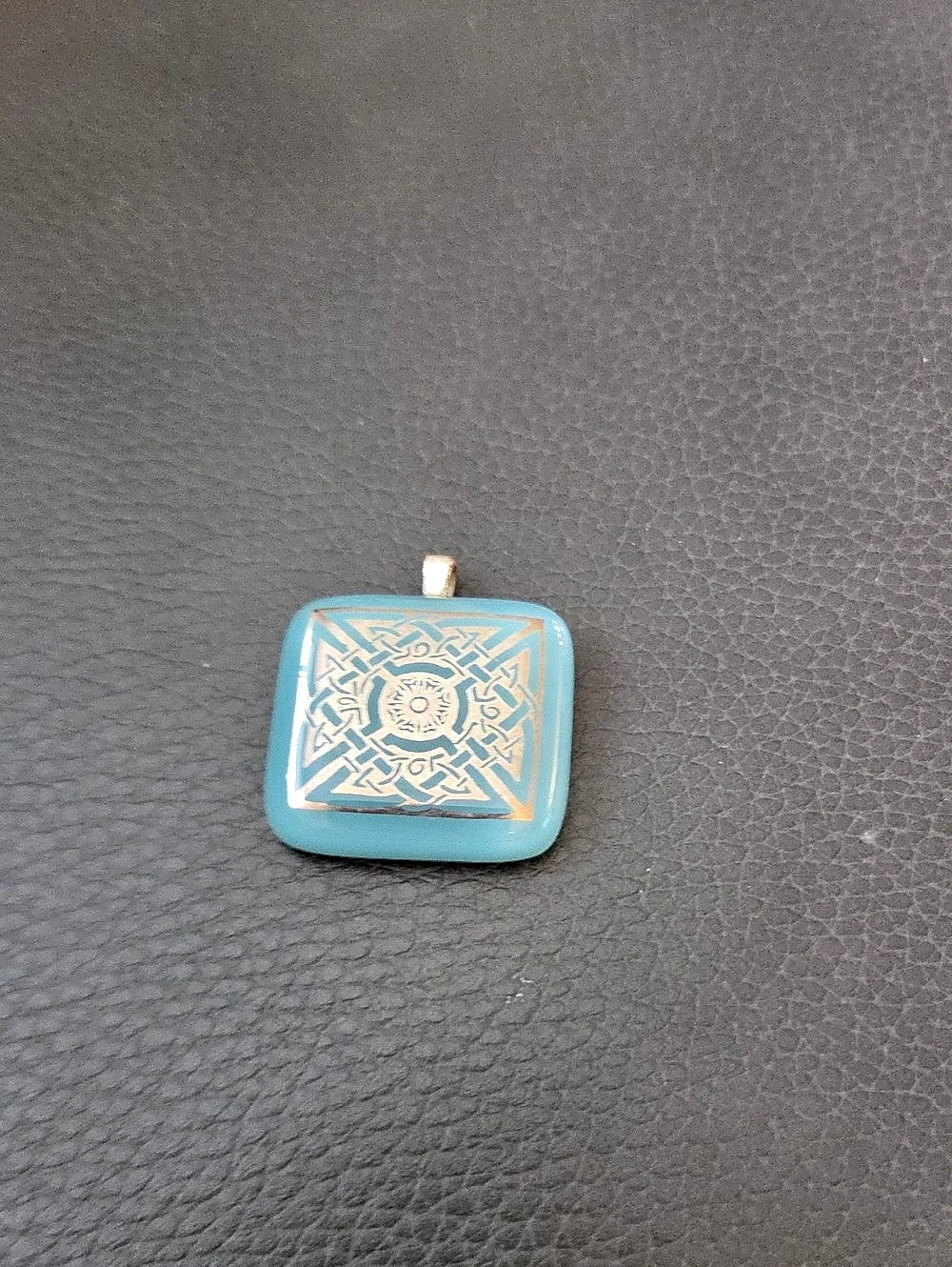 Blue & Gold Geometric Pendant Necklace